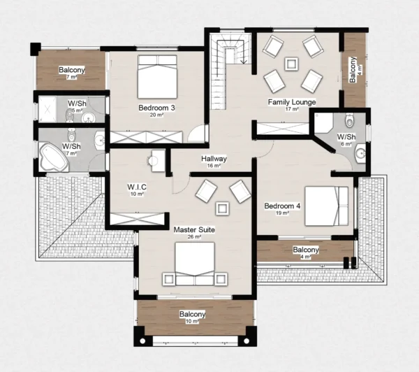 S007-5 Bedroomed Contemporary Flat - Image 5