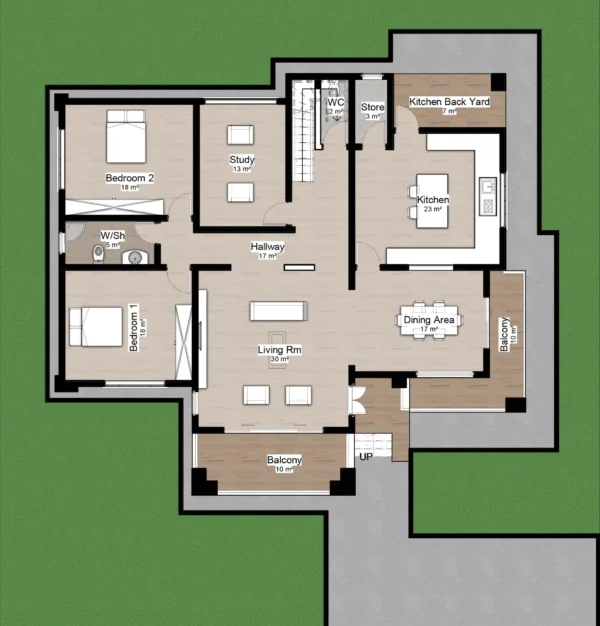 S007-5 Bedroomed Contemporary Flat - Image 4