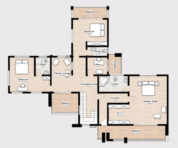 S008 - 6 Bedroomed Modern House - Image 8